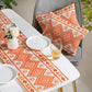 Festive Jacquard Cushion Cover And Runner Orange Set Of 3