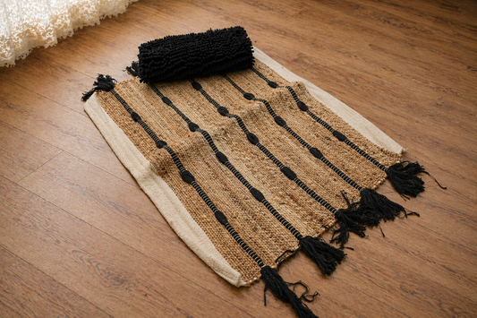Rustic Elegance Handwoven Jute Accent Rug Set