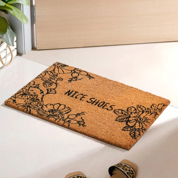 Beige Natural Coir Doormat Nice Shoes 24x16 Inch  (2)