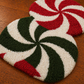 Festive Swirl Chenille Round Rug Set