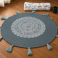 Boho Luxe Mandala Round Rug with Tassel Detailing