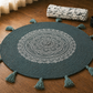 Boho Luxe Mandala Round Rug with Tassel Detailing