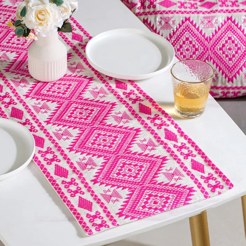 Colour Pop Cushion Cover And Runner Pink Set Of 3