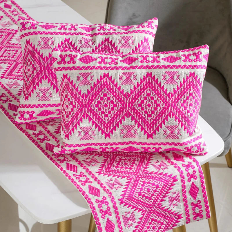 Colour Pop Cushion Cover And Runner Pink Set Of 3