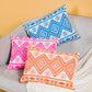 Festive Jacquard Cushion Cover And Runner Orange Set Of 3