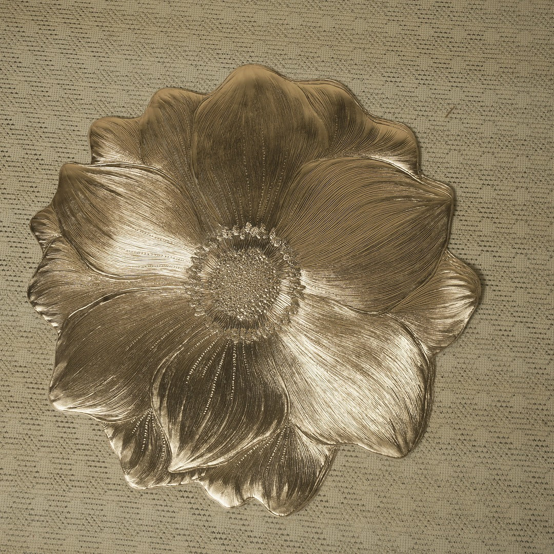 Doriaah Golden Floral Decorative Plate – Elegant Centerpiece