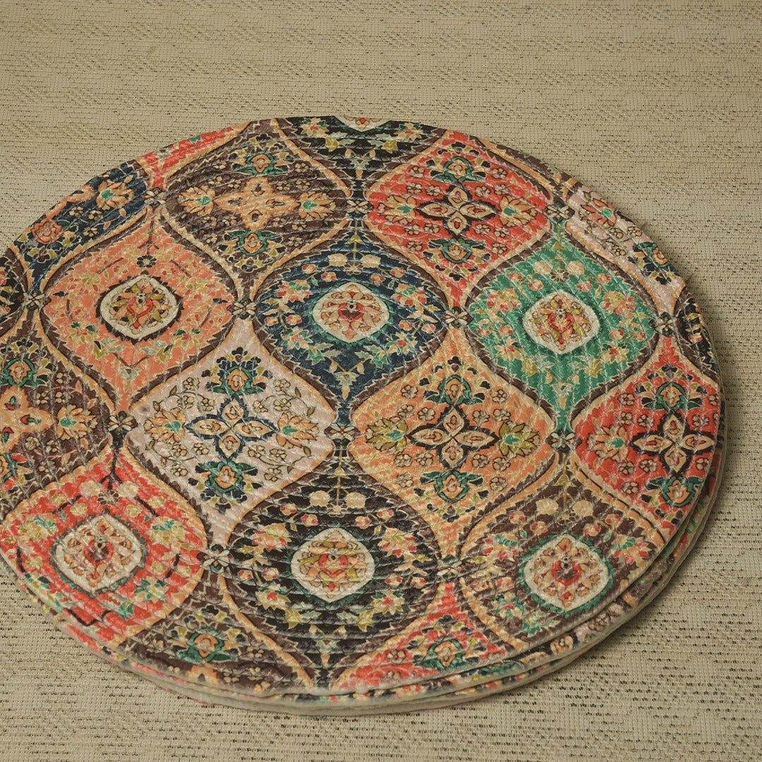 Doriaah Handcrafted Round Bohemian Placemat – Multicolor