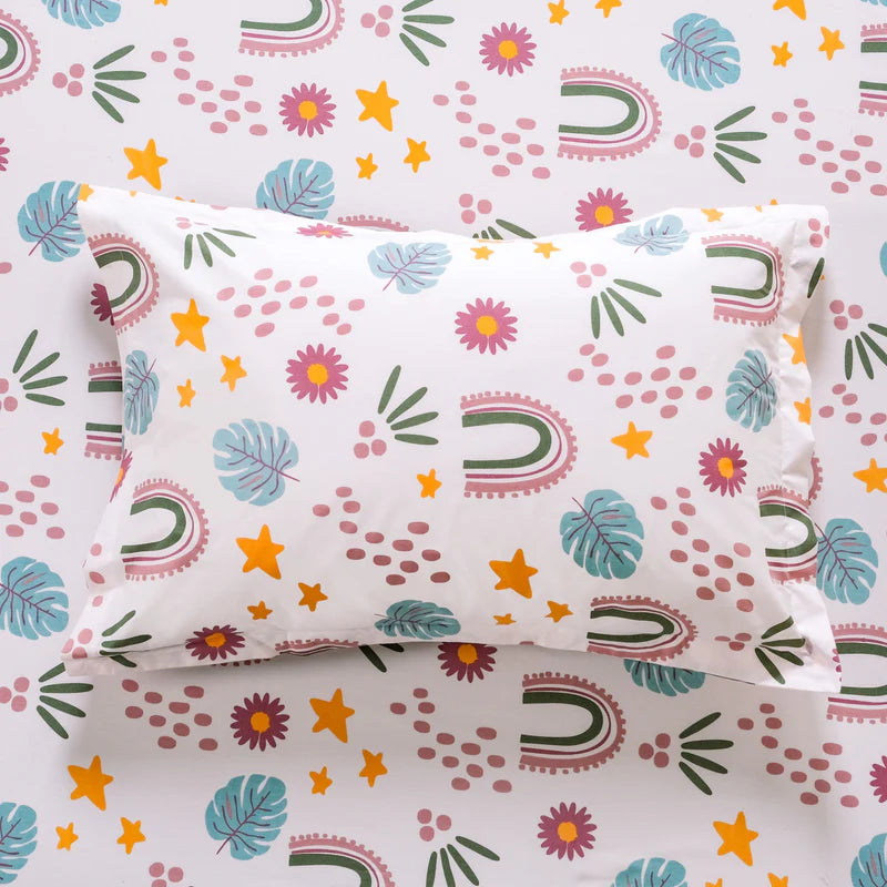 Starry Meadow Pastel Cotton King Size Bedding Set 275x275cm